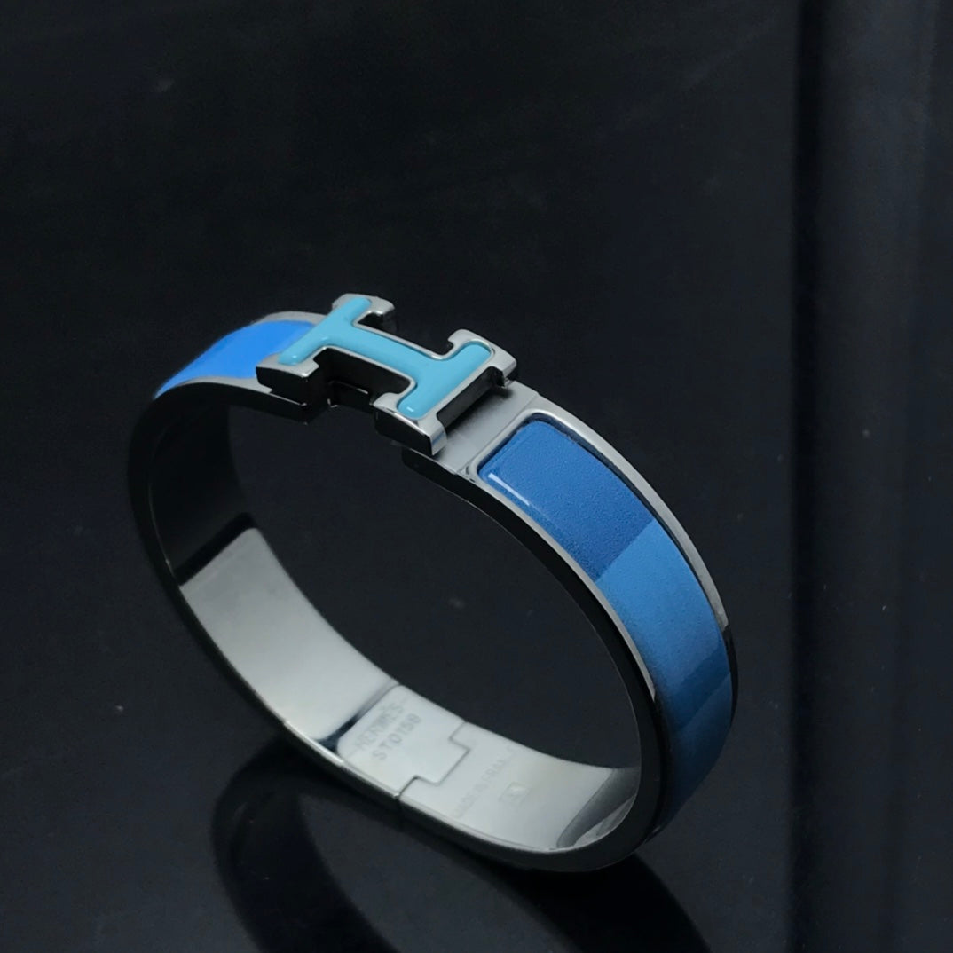 Hermes H Bracelet Blue Rainbow Ceramic