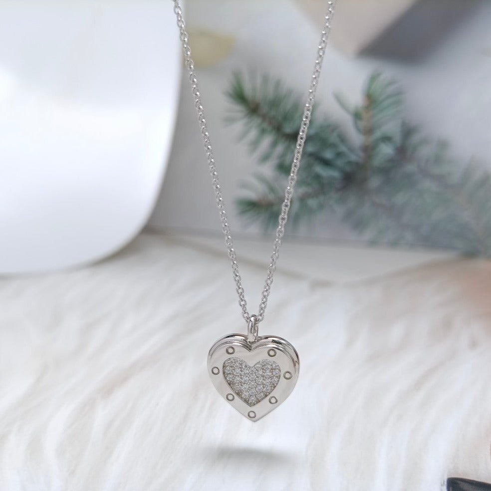 Tiffany Heart Cubic Zirconia Pendant Necklace