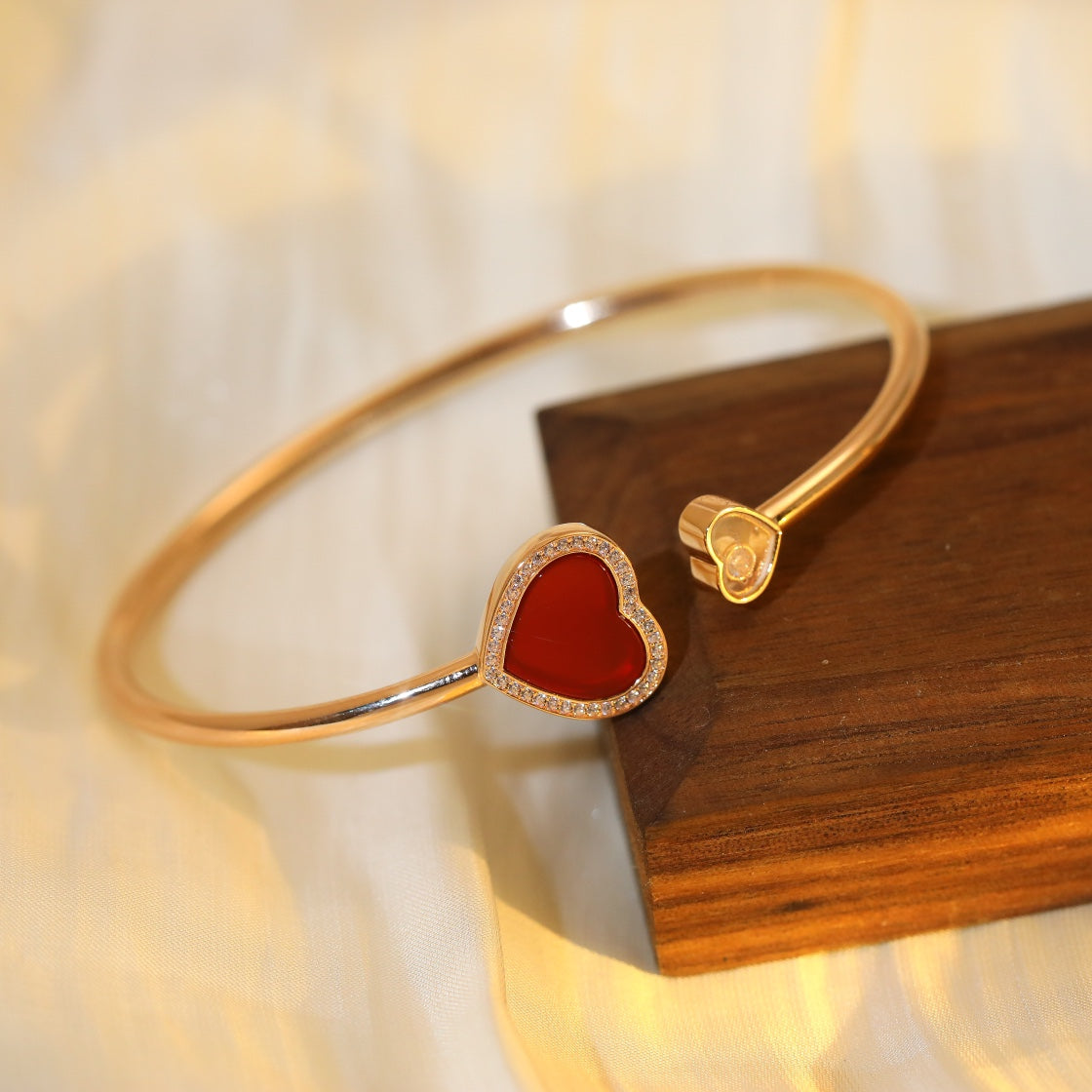 Chopard Happy Heart Bracelet Pink Gold Cubic Zirconia