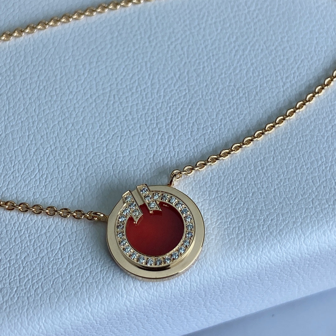 Tiffany T Diamond Circle Pendant Necklace