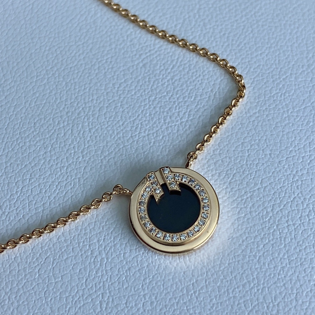 Tiffany T Diamond Circle Pendant Necklace