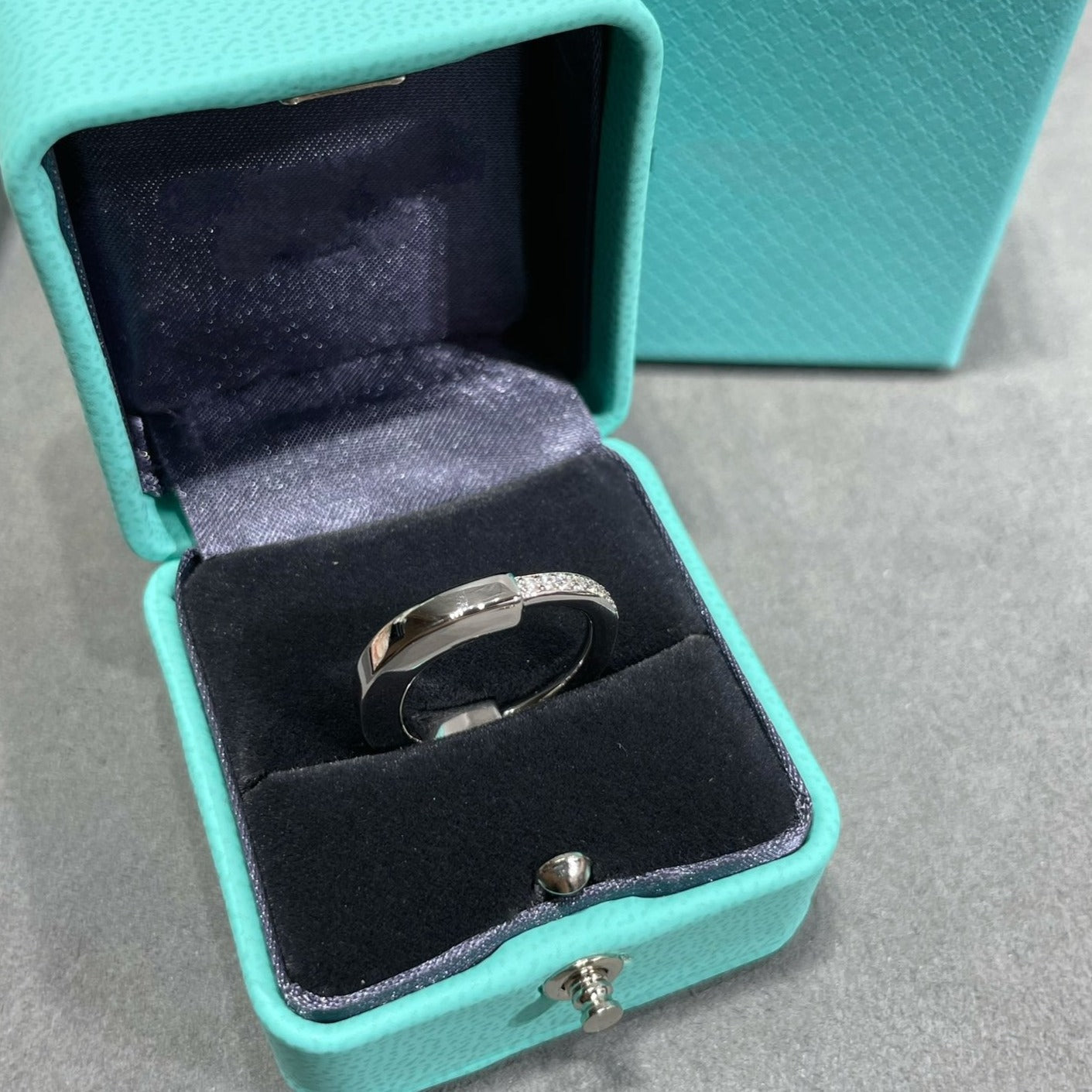 Tiffany Lock Cubic Zirconia Ring