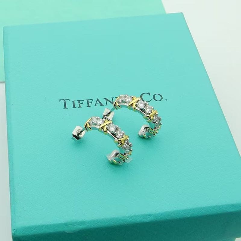 Tiffany Schlumberger Twenty Stone Hoop 18K Gold Earrings