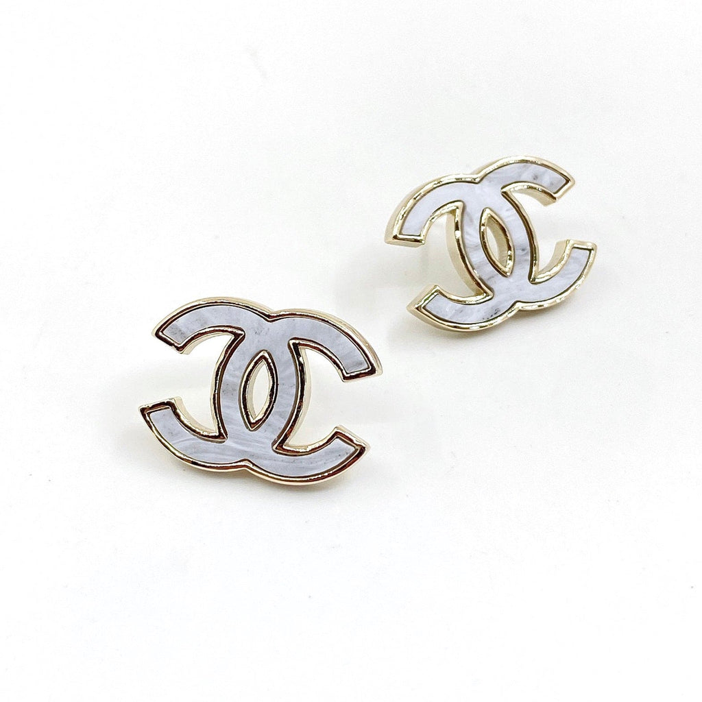 Chanel Marble 18K Gold Earrings