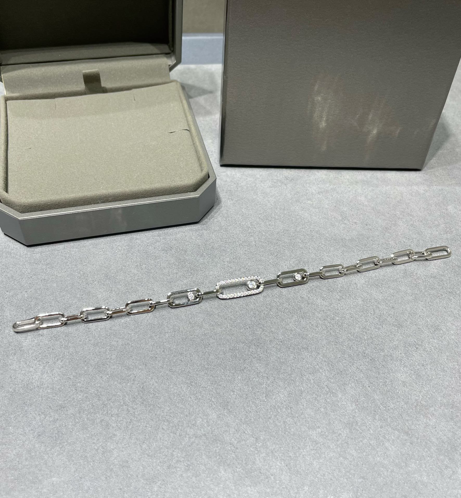 Messika Move Chain Link Silver Cubic Zirconia Bracelet