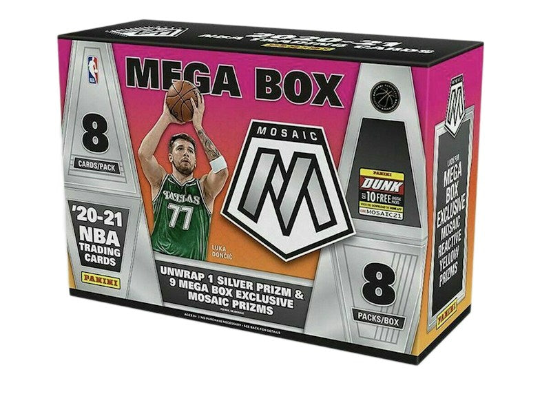 2020-21 Panini Mosaic Basketball Target Mega Box (Reactive Yellow Prizms) (8 Packs)
