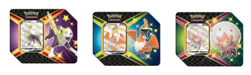 Pokémon TCG Sword & Shield Shining Fates 3X Tin Lot Boltund V/Cramorant V/Eldegoss V (6 Booster Packs)