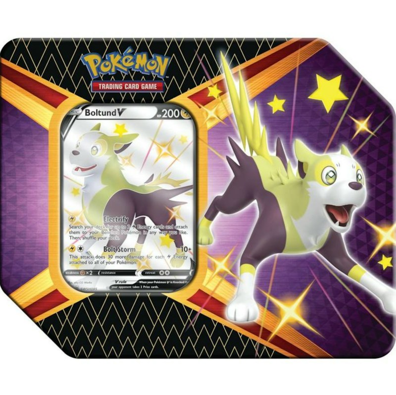Pokémon TCG Sword & Shield Shining Fates Boltund V Tin (6 Booster Packs)
