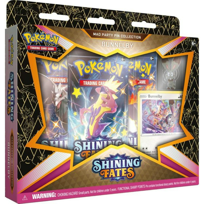 Pokémon TCG Sword & Shield Shining Fates Mad Party Pin Collection Bunnelby