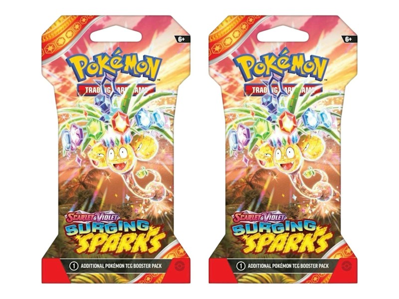 2025 Pokémon Scarlet & Violet Surging Sparks Alolan Exeggutor Sleeved Booster Pack 2x Lot