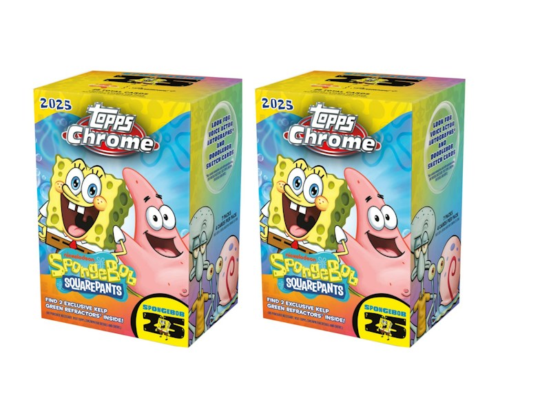2025 Topps Chrome SpongeBob 25th Anniversary Blaster Box 2x Lot