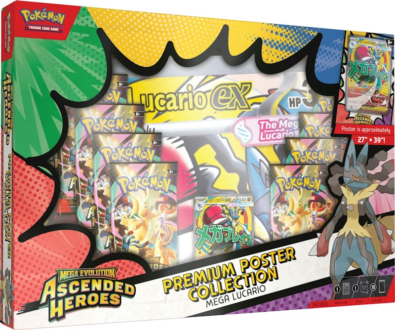 2026 Pokémon Mega Evolution Ascended Heroes Mega Lucario Premium Poster Collection