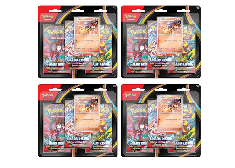 2026 Pokémon Mega Evolution Chaos Rising Charmeleon 3 Pack Blister 4x Lot