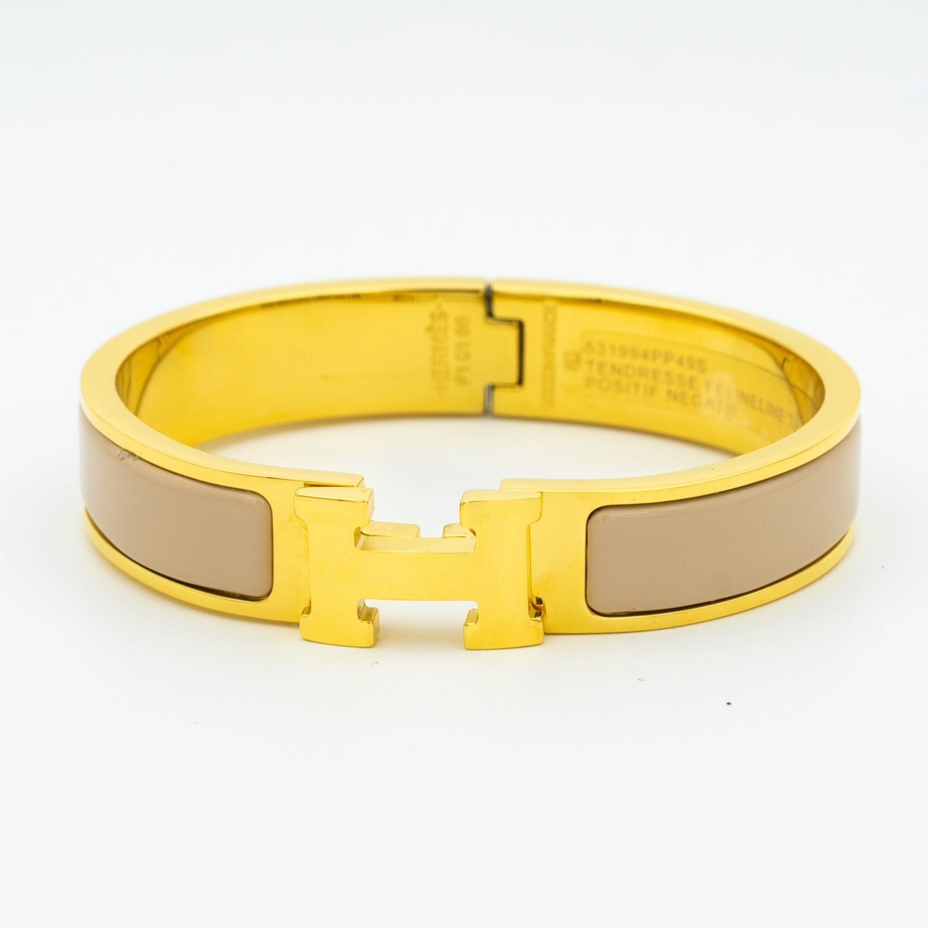 Hermes H Elegant Beige Bracelet