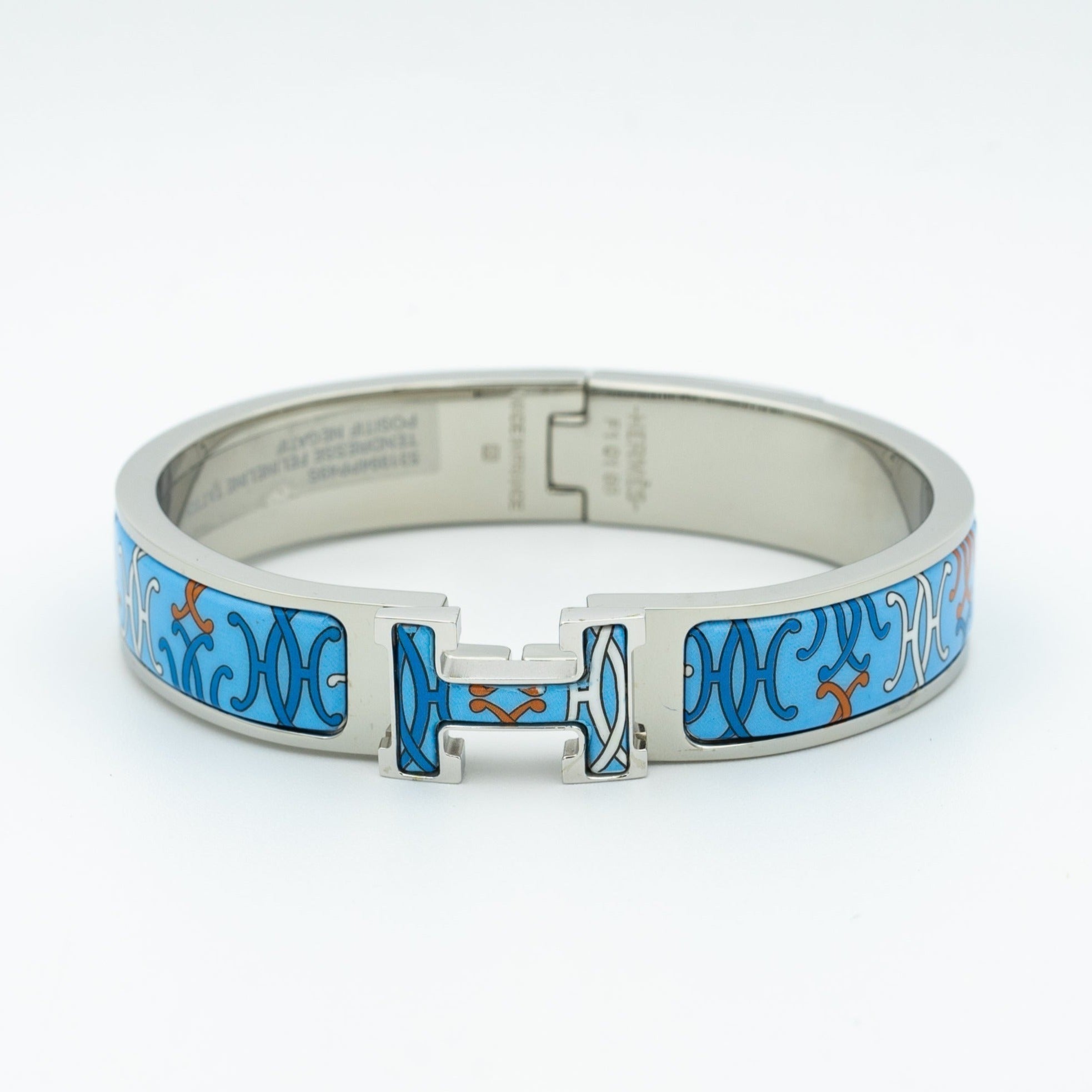 Hermes H Bracelet Blue Multicolor