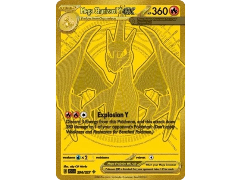 Mega Charizard Y ex 2026 Pokémon Ascended Heroes Mega Hyper Rare 294/217 (Ungraded)