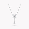 Graff Butterfly Pear Shape Classic Silver Cubic Zirconia Drop Necklace