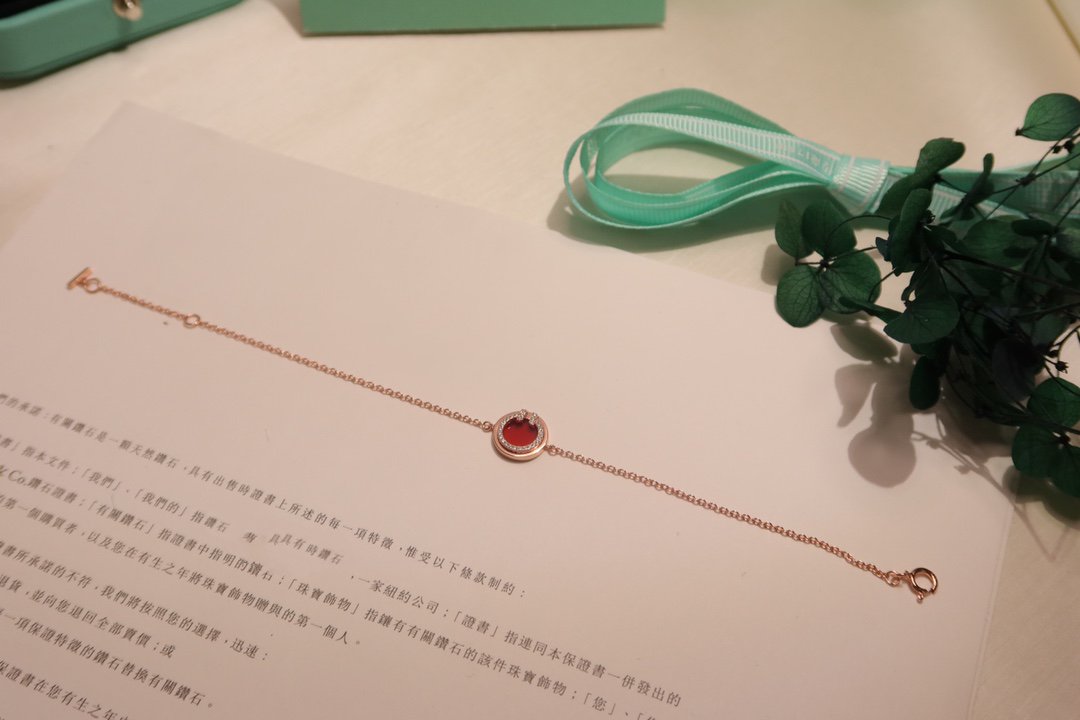 Tiffany Cubic Zirconia Circle Pink Gold Bracelet