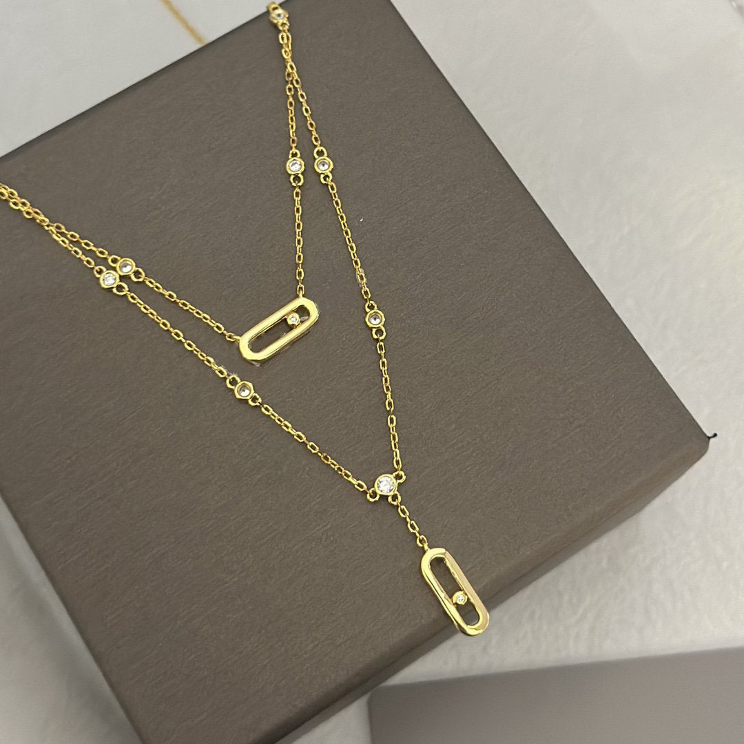 Messika Move Uno 2 Rangs Paved Necklace
