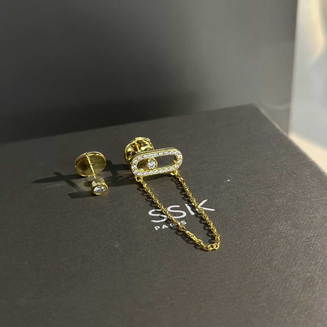 Messika Move Uno Chaine Cubic Zirconia Earrings