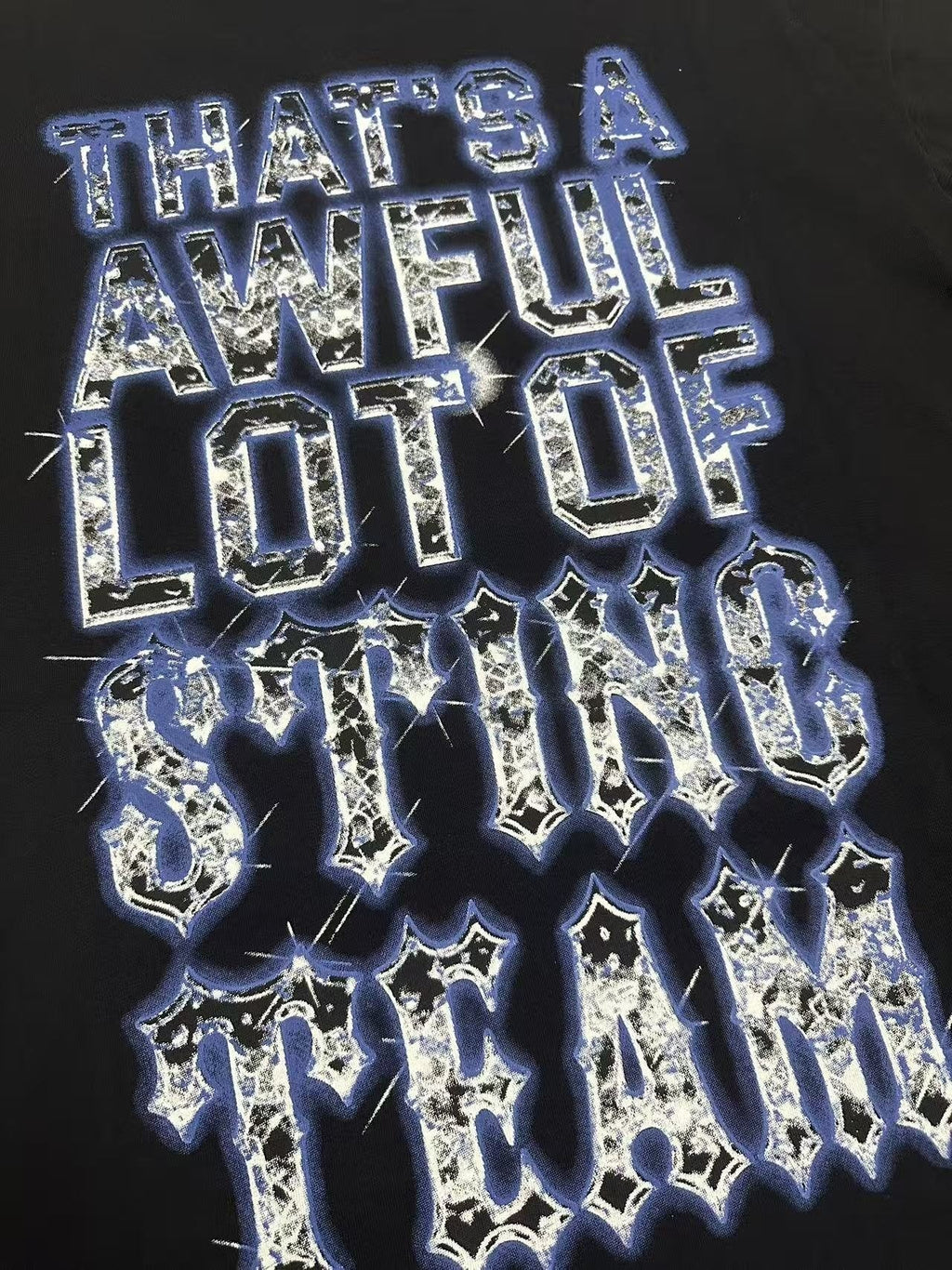 THAT'S A AWFUL LOT OF COUGH SYRUP Skull Graphic T-Shirt — detail