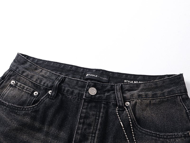 Purple Brand Black Washed Distressed Jeans — detail
