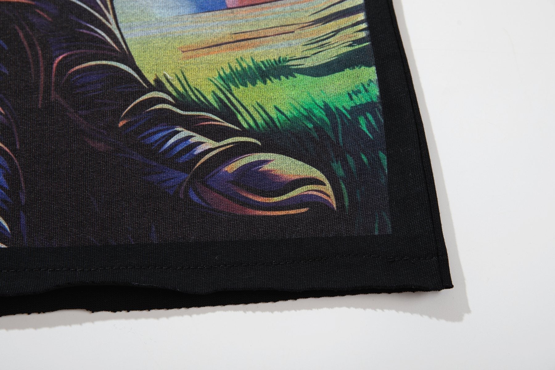 MAJESTIK Distressed Rhinestone Graphic T-Shirt — detail