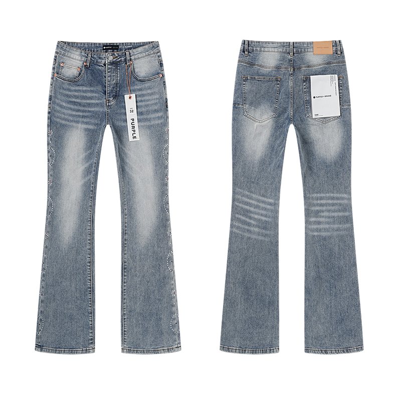 Purple Brand Light Blue Washed Flare Jeans — hero