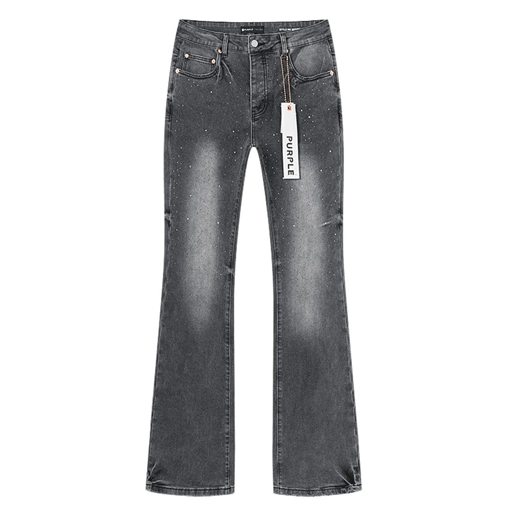 Purple Brand Gray Rhinestone Flared Jeans — hero