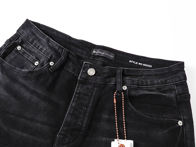 Purple Brand Star Embellished Denim Shorts — detail