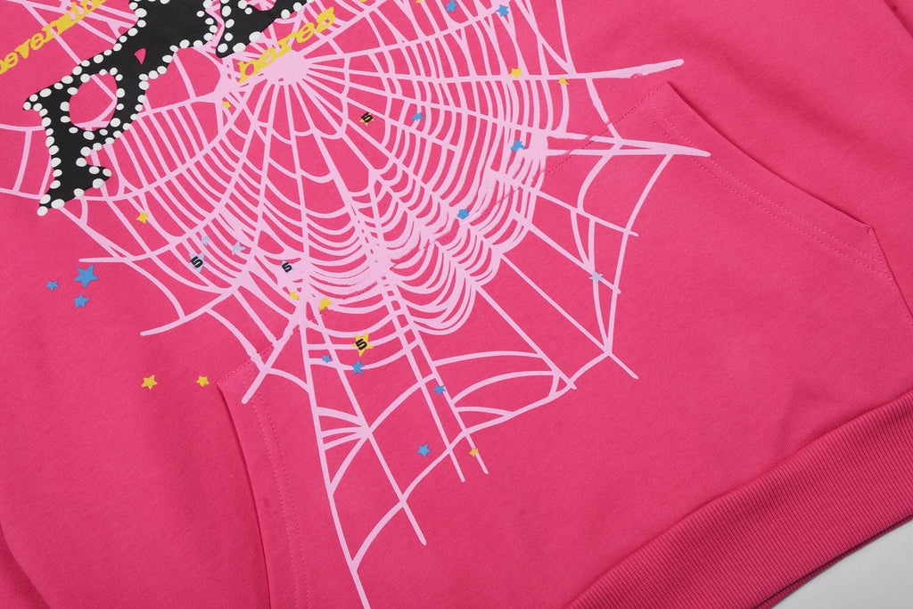 Sp5der Pink Spiderweb Graphic Matching Set — detail