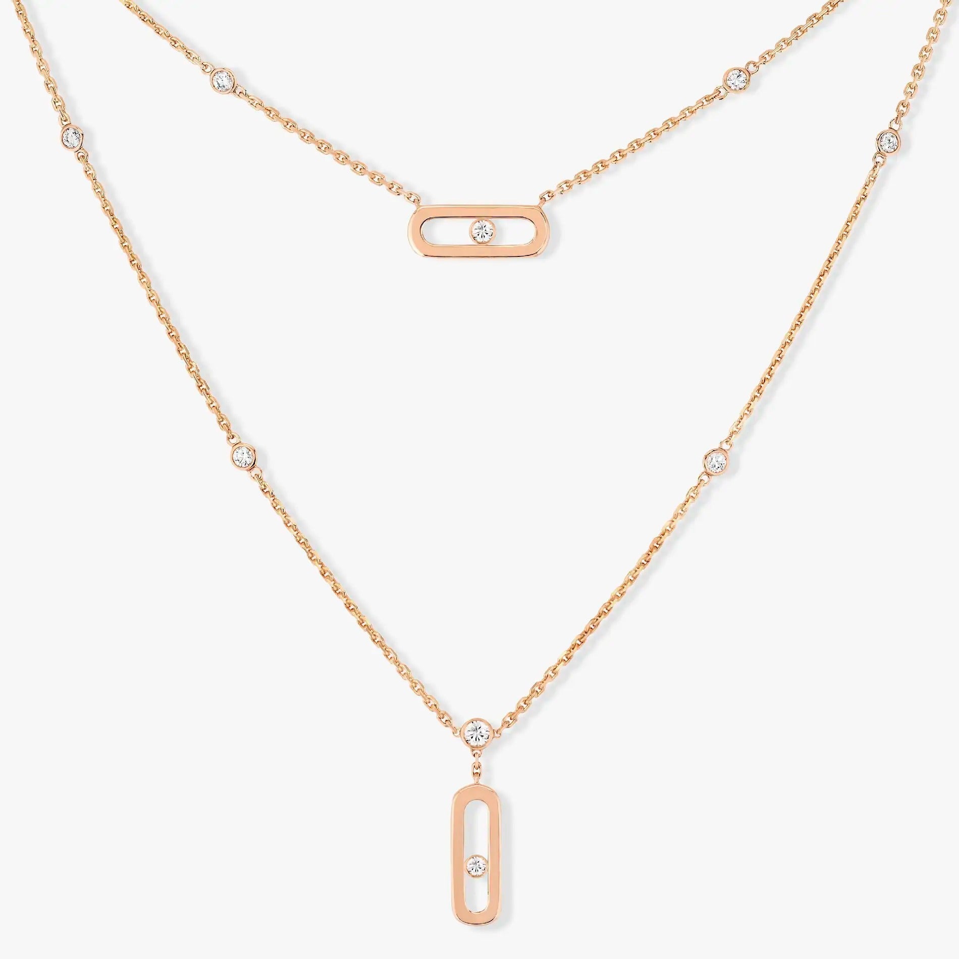 Messika Move Uno 2 Rangs Paved Necklace