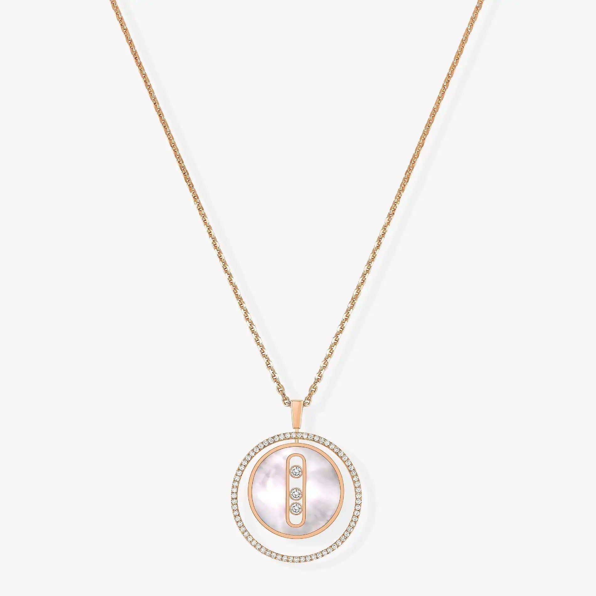 Messika Lucky Move Mm Nacre Blanche Cubic Zirconia Necklace