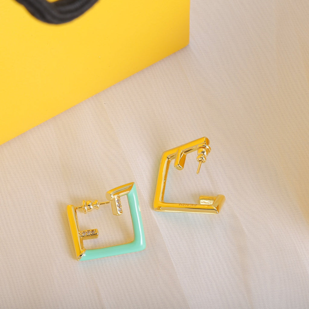 Fendi Vintage 18K Gold Earrings