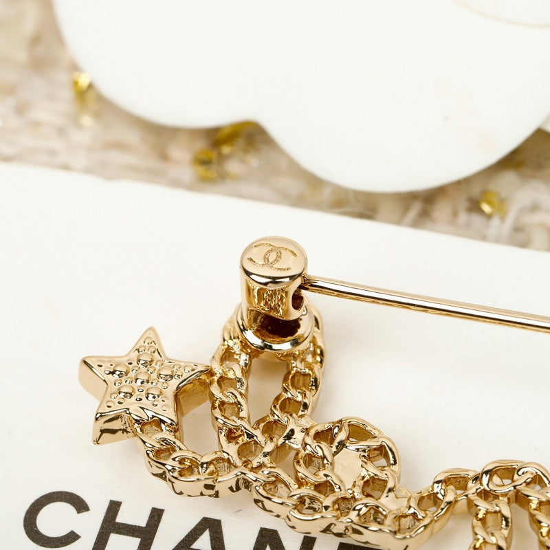 Chanel Leather Gold 18K Gold Brooch