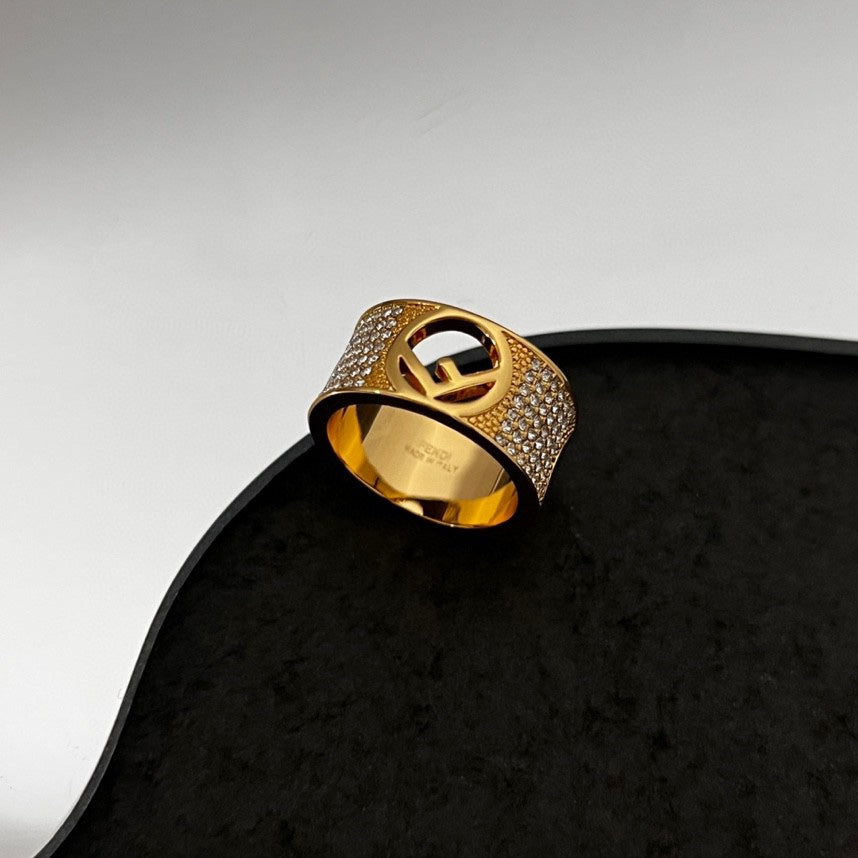 Fendi Is Wide 18K Gold Ring