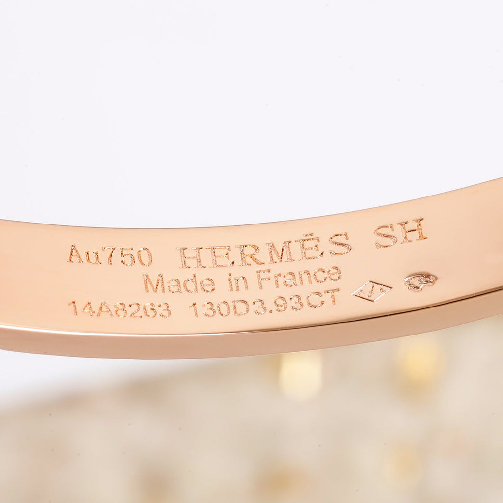 Hermes Collier De Chien Diamond 18K Gold Bracelet