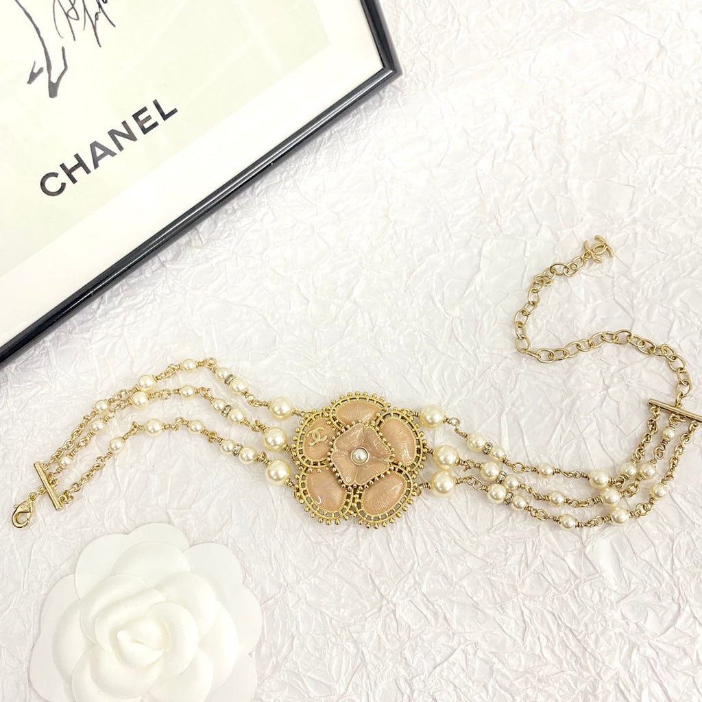 Chanel Camellia Choker 18K Gold Necklace
