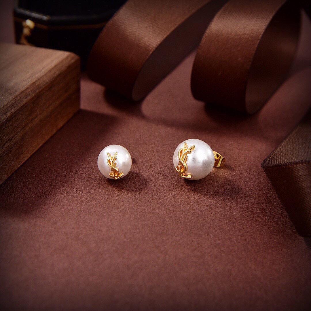 YSL Pearl 18K Gold Earrings