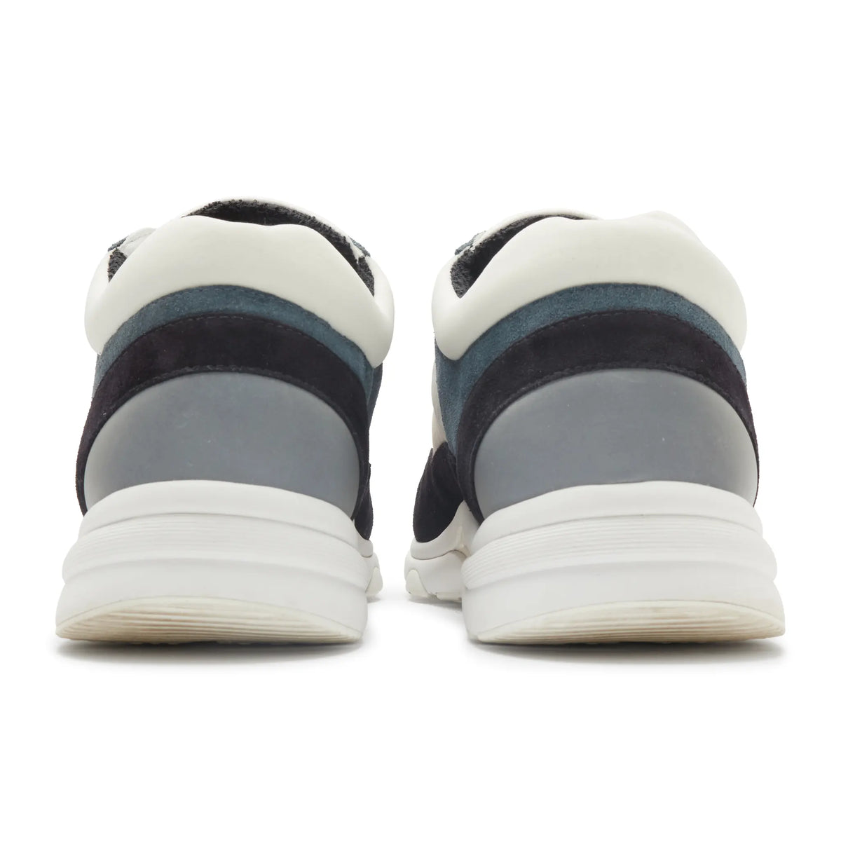Preloved - Chanel CC Logo Suede Nylon White Orange Blue Sneaker