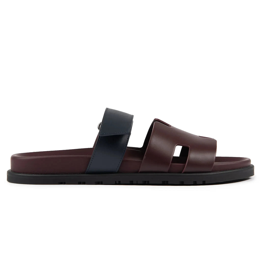 Hermes Paris Hermès Paris Chypre Calfskin Burgundy Sandals - Red