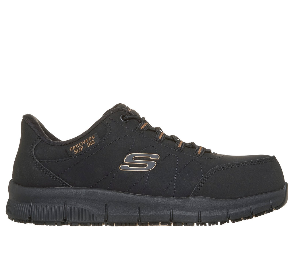 Skechers Slip-ins Work Slip-Resistant: Nampa - Tauli, BLACK / GOLD