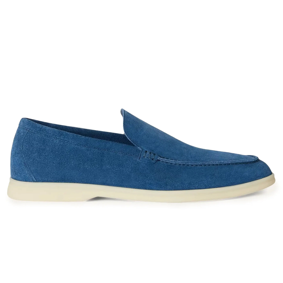 Loro Piana Summer Walk Suede Cobalt Ink Loafers - Blue