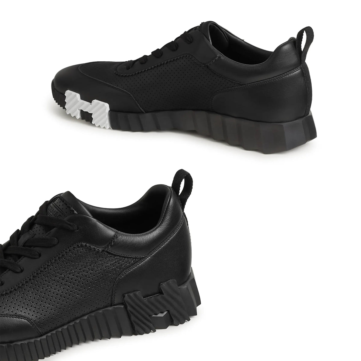 Hermes Paris Bouncing Perforated Leather Sneaker Noir