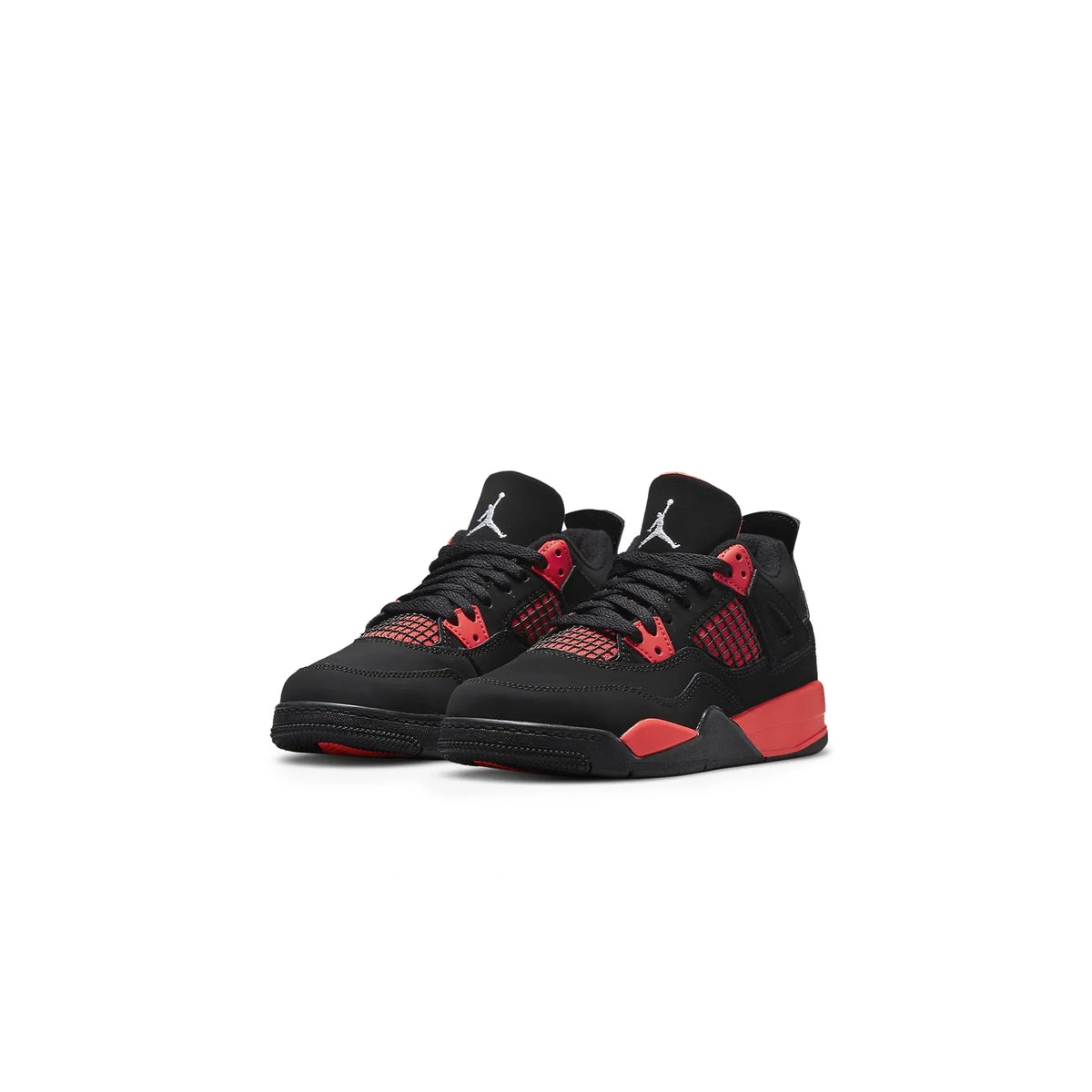 Air Jordan 4 Retro Red Thunder (PS) Sneakers - Black