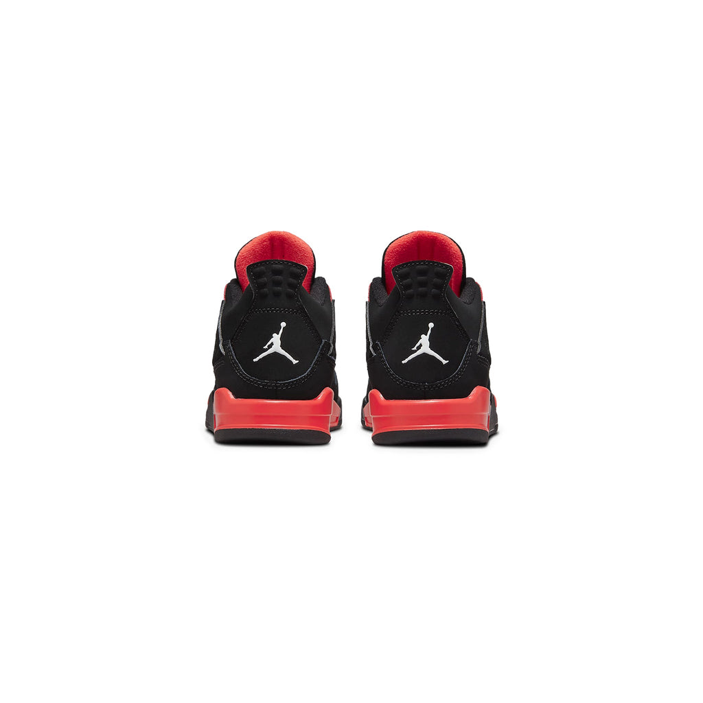 Air Jordan 4 Retro Red Thunder (PS) Sneakers - Black