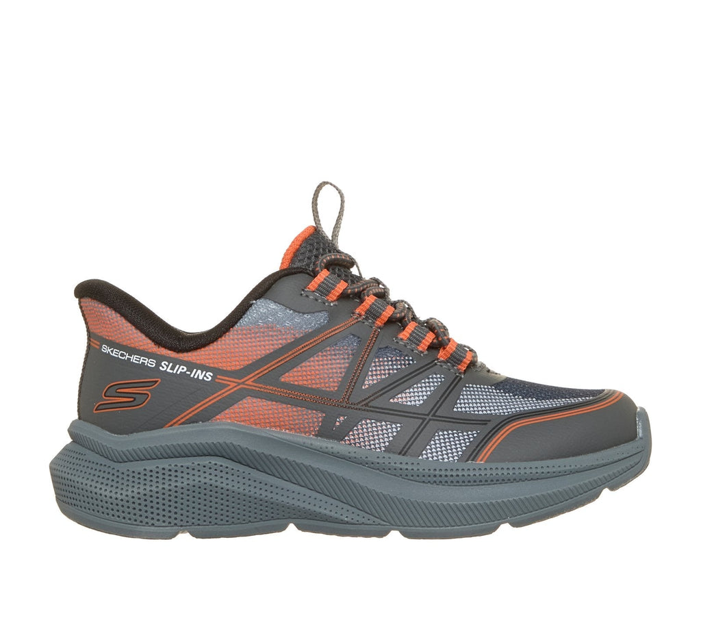 Skechers Slip-ins: Microspec Velocity - Grid-Shift, CHARCOAL / ORANGE