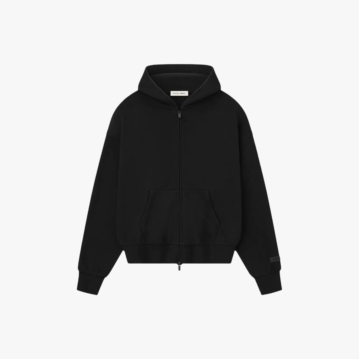 Fear of God Essentials Classic Full Zip Up Hoodie Jet Black
