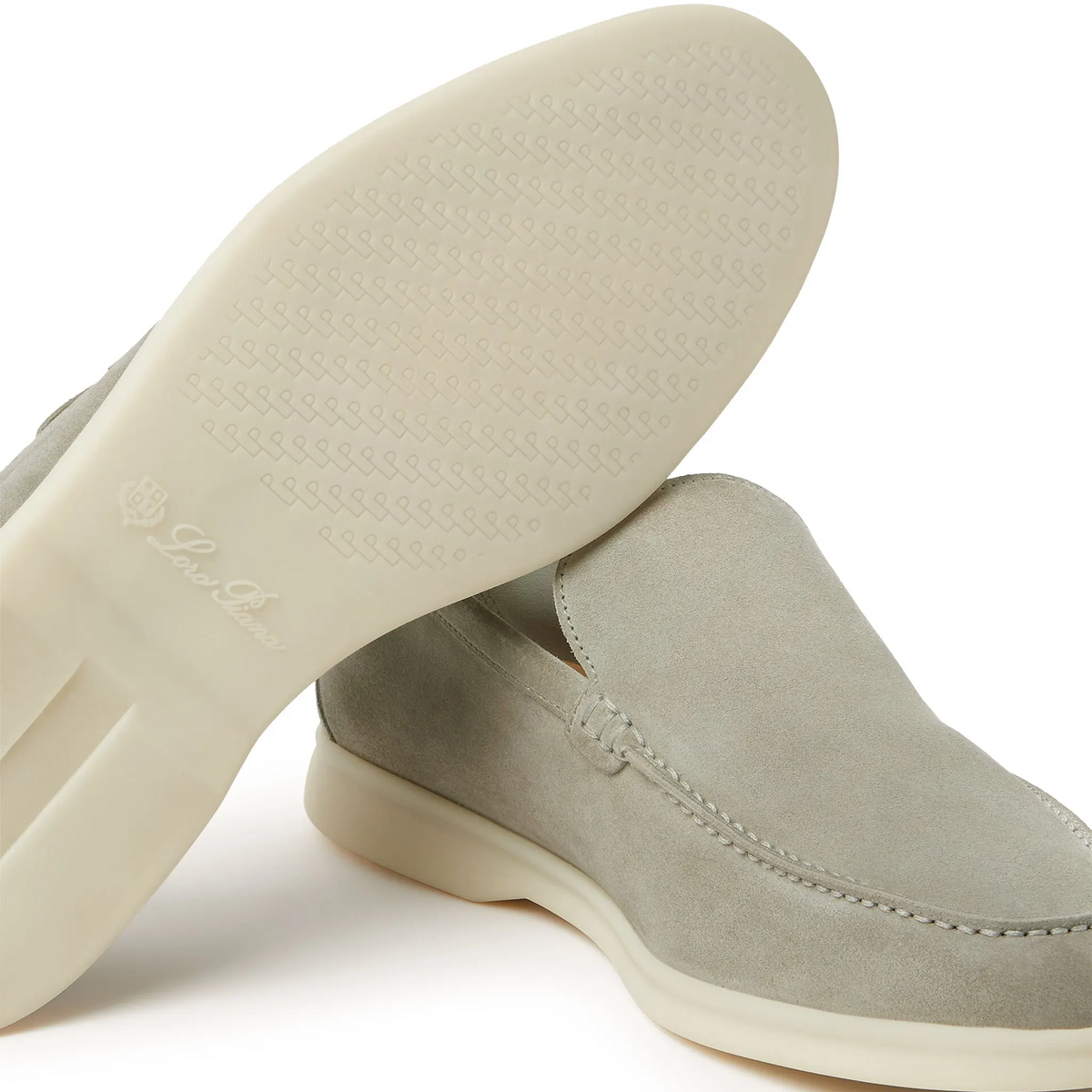 Loro Piana Summer Walk Suede Wild Desert Sage Loafers