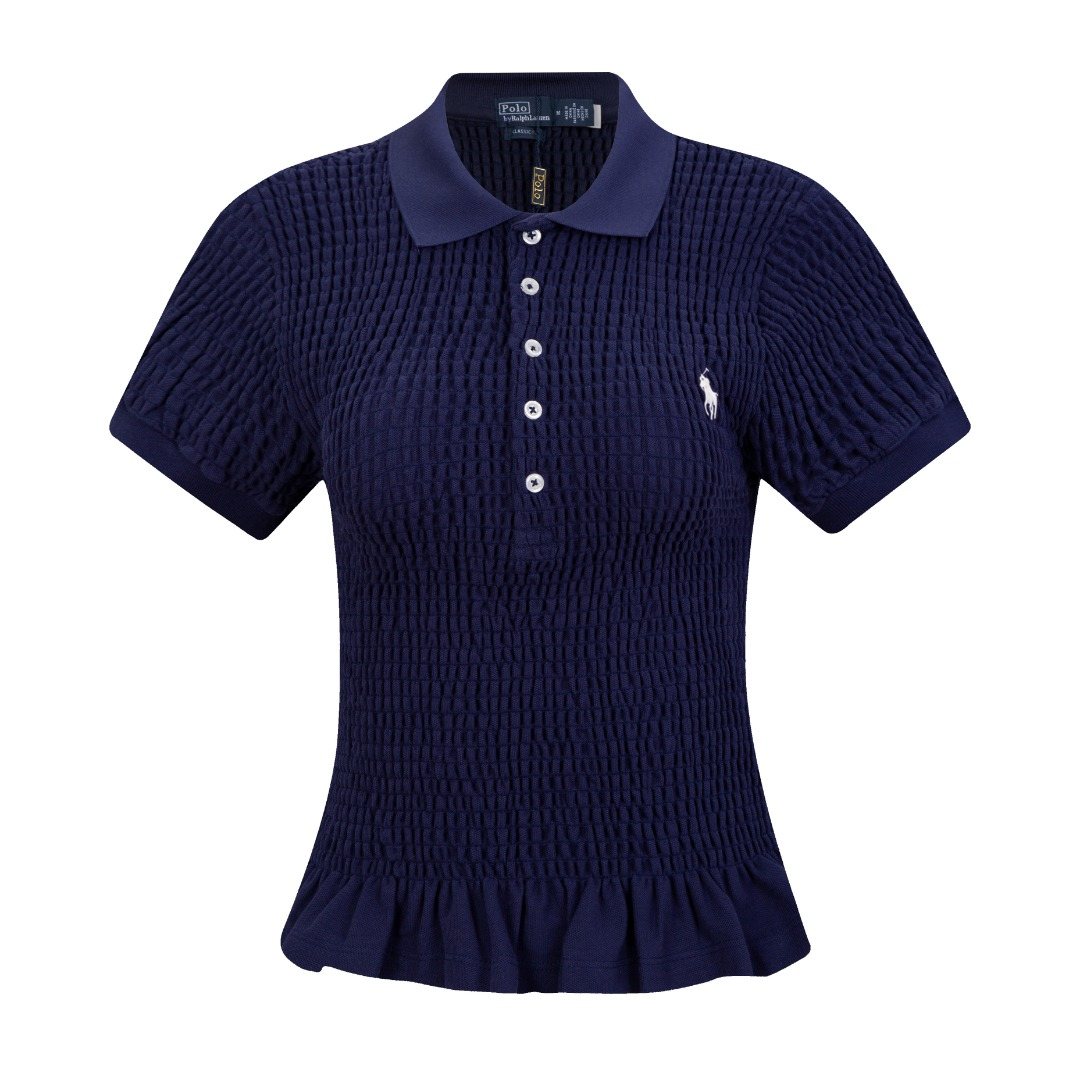 Test2-Ralph Lauren Ruffled-Hem Piqué Polo Top — hero